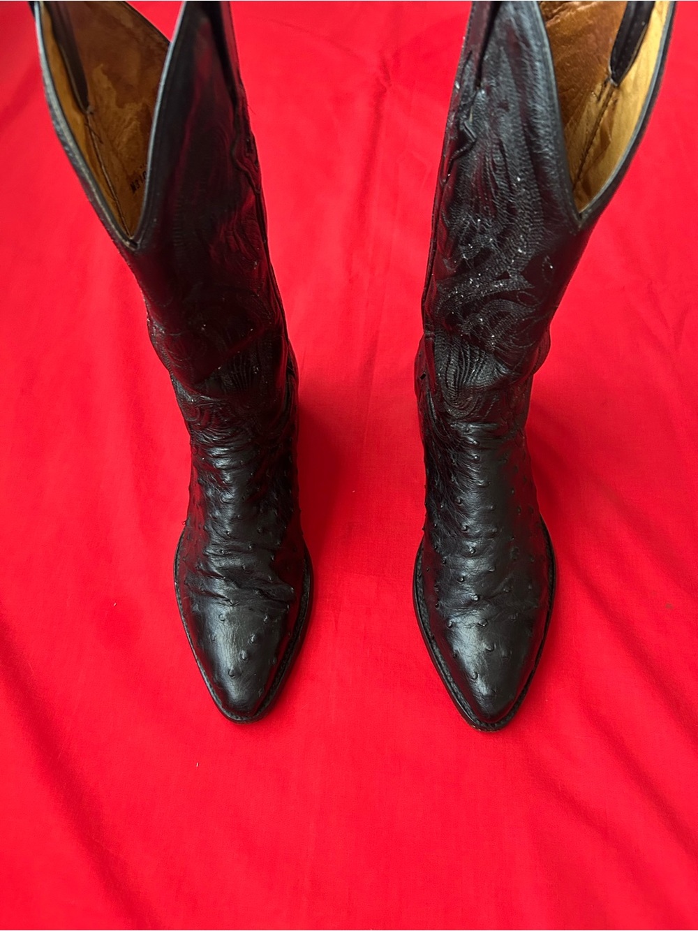 Resistol Ostrich Leather Cowboy Boots (8D)